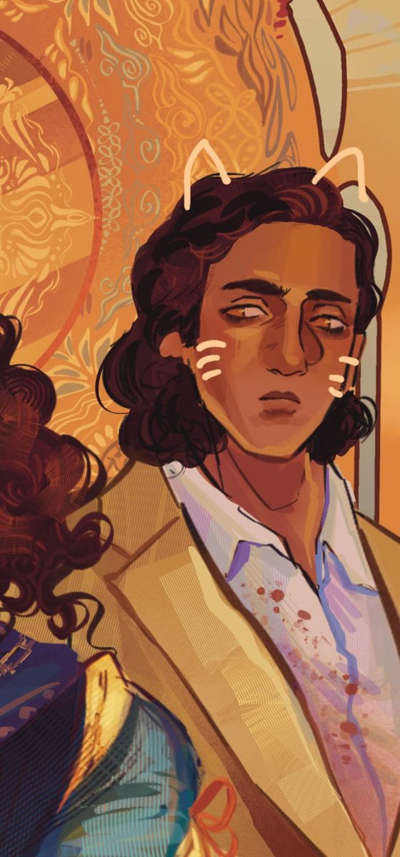 sneak peek of one of my two artworks for the <a href="/VelvetCompote/">The Velvet Compote 🪡 Working on B&B</a> zine ^^