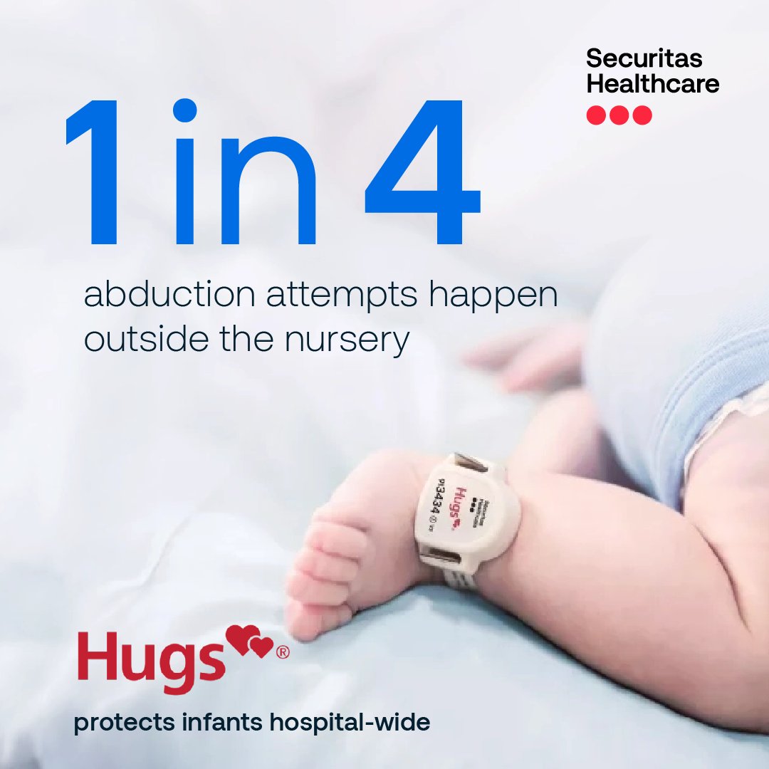 securitashealth's tweet image. 🚨 1 in 4 infant abductions are attempted outside the nursery. ​​

Our Hugs Infant Protection solution protects infants hospital-wide—helping keep infants safe from birth to discharge. ​
 ​
Learn more: bit.ly/440qHdU
​
#InfantProtection #HospitalSecurity #PatientSafety