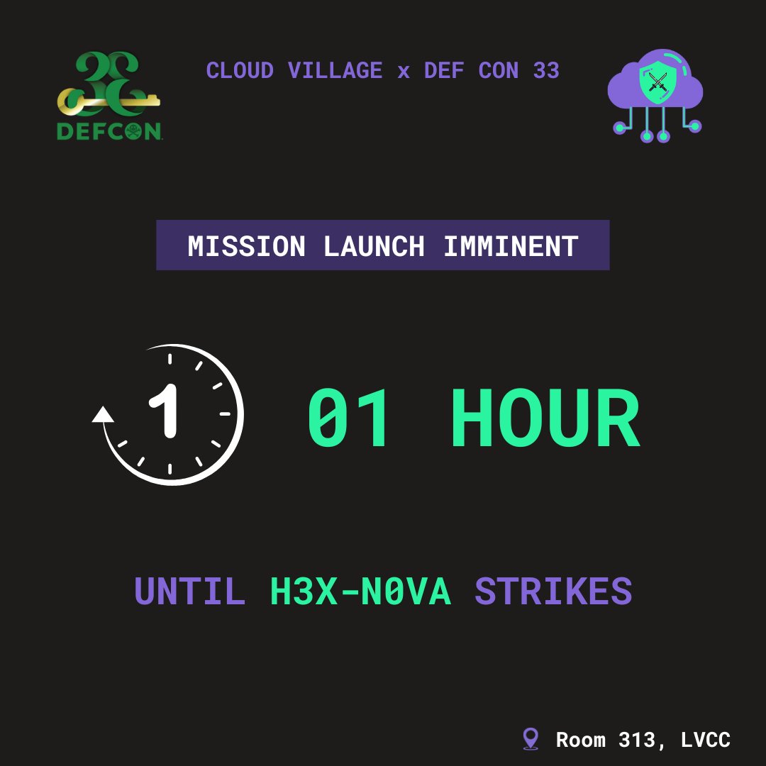 cloudvillage_dc's tweet image. ๐จ 1-hour warning!
Cloud Village CTF goes LIVE at @defcon 33.
๐ฅ Infiltrate H3X-N0VAโs cloud, exfil the flags, collapse the op.
๐ต๏ธ Join the InSane Mission Force โ the cloudโs fate is in your hands.
๐ฏ ctf.cloud-village.org
#DEFCON33 #CloudVillage #CloudCTF #HackerSummerCamp