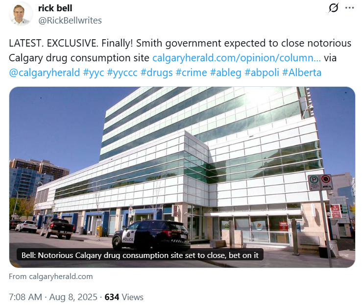 Finally.  Premier Smith is shutting down Calgary’s drug consumption site.

This should have never happened in the first place.

Before these sites ever launched in Calgary, we already had real-time evidence from cities like Seattle and San Francisco of the chaos and devastation