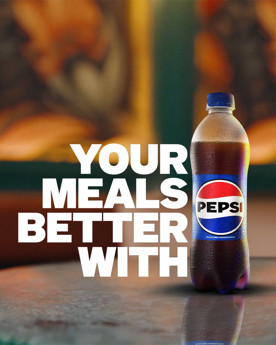 Food? Great.
With Pepsi? Next level.
Every bite and sip hits different.

#BetterWithPepsi #ThirstyForMore