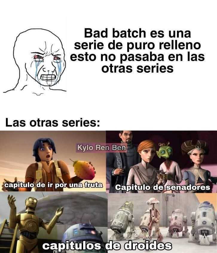Strayplaytipus's tweet photo. Y lo chistoso es que esto va a seguir pasando con las producciones animadas a futuro y realmente hay veces en las que un capitulo de relleno no tiene porque ser malo,mientras sea disfrutable #StarWars #StarWarsAnimation https://t.co/P0tCjIZ2c6