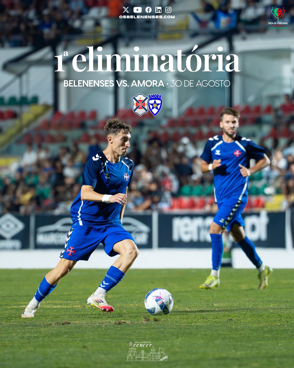 🔵 Sorte a ditar que o #Belenenses 𝐫𝐞𝐜𝐞𝐛𝐞 𝐨 𝐀𝐦𝐨𝐫𝐚 na 1ª eliminatória da Taça de Portugal, encontro agendado para o fim-de-semana de 30 de agosto. Todos juntos, #ComACertezaDeVencer! 💙🙌 #tweetpastel