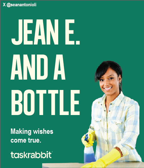 Making wishes come true.
<a href="/OneMinuteBriefs/">One Minute Briefs ⏱️</a>
<a href="/Taskrabbit/">Taskrabbit</a>
creative challenge to bring to life famous song lyrics to promote:  Moving/Painting/Cleaning/Mounting/Home Improvements  #TaskTunes