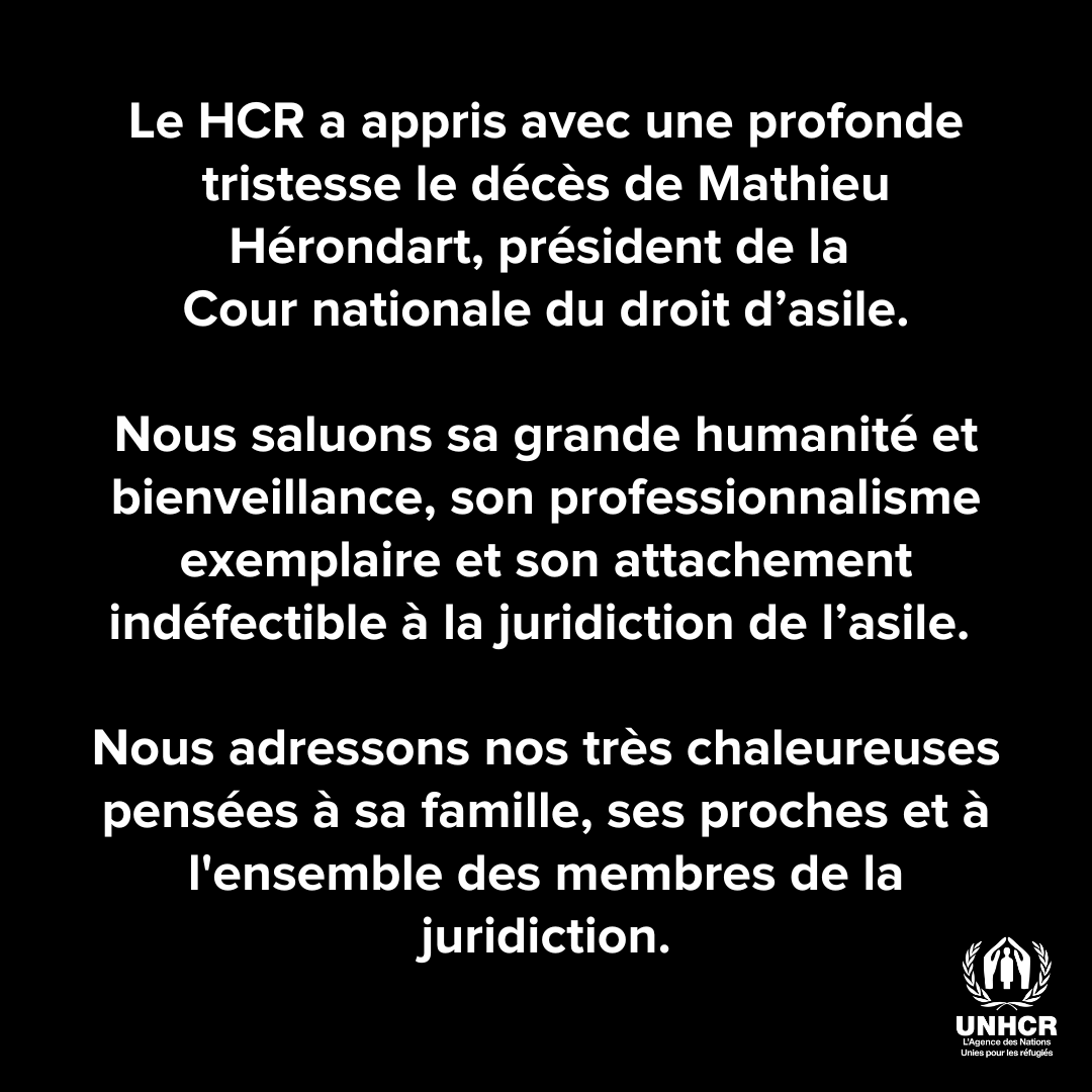Mathieu Hérondart a œuvré pour une justice de l’asile rigoureuse, indépendante et profondément humaine.

Le HCR salue son engagement constant en faveur de la protection des personnes réfugiées.