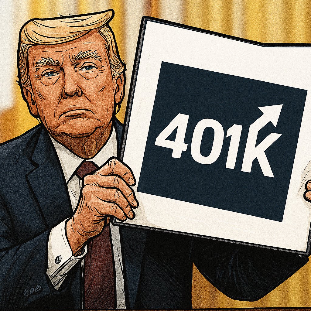 𓉱𝓐𝓵𝓲𓉱 (@ll_aaly) on Twitter photo BREAKING: 🇺🇸 President Trump officially signs executive order opening the $12.5 trillion 401(k) retirement market to crypto investments.
<a href="/realDonaldTrump/">Donald J. Trump</a>🇺🇸 $401K t.me/Trump401k
0xCc920811b97C3609123197556982EF7A71b9F178 BREAKING: 🇺🇸 President Trump officially signs executive order opening the $12.5 trillion 401(k) retirement market to crypto investments.
<a href="/realDonaldTrump/">Donald J. Trump</a>🇺🇸 $401K t.me/Trump401k
0xCc920811b97C3609123197556982EF7A71b9F178