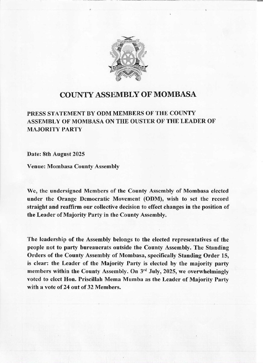 County Assembly of Mombasa tweet media
