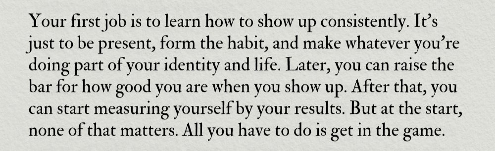 Consistency first, excellence later