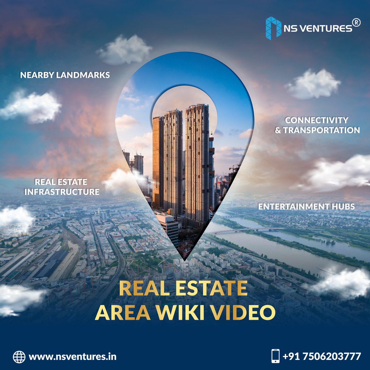 🎥 Educate. Engage. Sell Faster.
Locality-Focused Area Wiki Videos by NS Ventures - Where Real Estate Meets Storytelling.

📞 Let’s Showcase Your Project’s Location:
📱 +91 7506203777
🌐 nsventures.in

#AreaWikiVideos #NSVentures #RealEstateVideos #LocationMatters