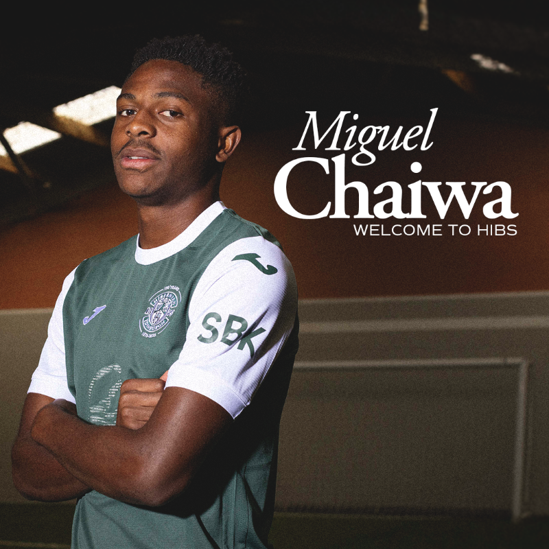HibernianFC's tweet photo. Welcome to Hibs, 𝑴𝒊𝒈𝒖𝒆𝒍 𝑪𝒉𝒂𝒊𝒘𝒂! 💚

We’re delighted to announce the permanent signing of young midfielder Miguel Chaiwa, subject to work permit approval.

The 21-year-old has joined for an undisclosed fee from BSC Young Boys, signing a three-year deal! 🥬