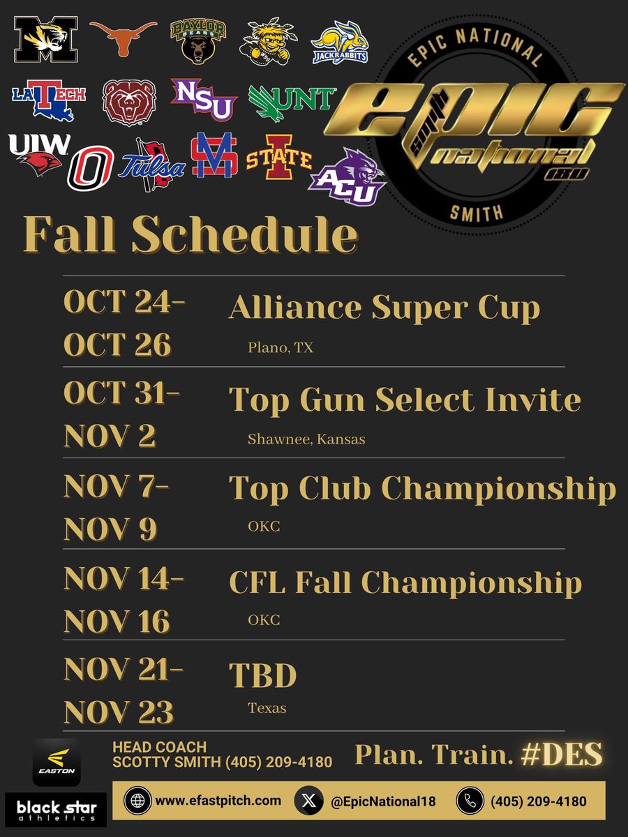 New Team. New Opportunities. Let’s go!!
<a href="/EpicNational18/">Epic National 18U Smith</a> <a href="/toby_chism_nsr/">Toby Chism NSR</a> <a href="/TarletonSB/">Tarleton State Softball</a> <a href="/UTEPSoftball/">UTEP Softball</a> <a href="/UTAMavsSB/">UTA Softball</a> <a href="/NSUDemonsSB/">NSU Demons Softball</a>