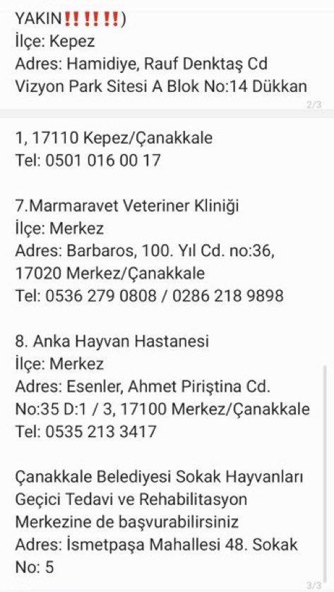 Çanakkale yangından etkilenen hayvanlar için ücretsiz destek verecek vet klinikleri yayın lütfen
#ÇanakkaleYanıyor