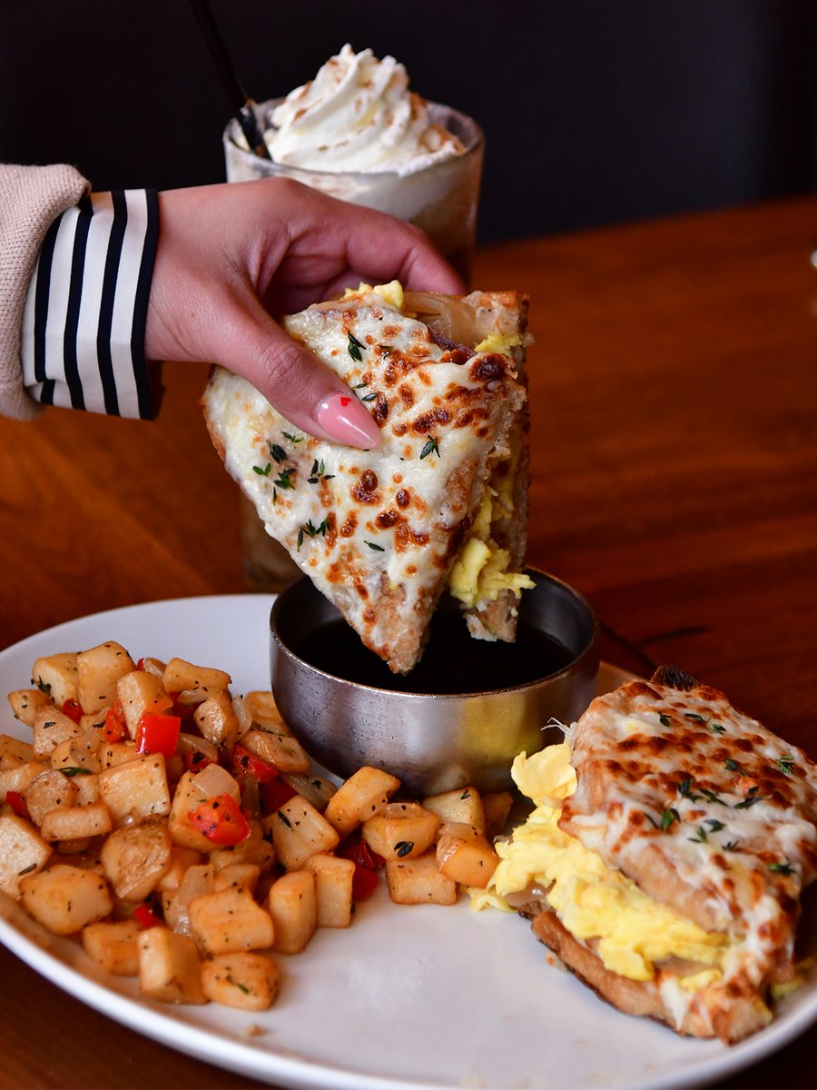 Savor every bite of our French Onion Breakfast Sandwich and sip on a Spiked Cold Brew. Weekend brunch never tasted so good!