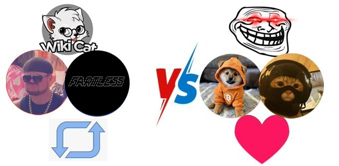 Choose you Team !
Team 🅰️                Team 🅱️
$BOSS                        $DOG
#FARTLESS               $TROLL 
 $WKC                         $MASK 

🔄for Team 🅰️
❤️for Team 🅱️

👉Rt &amp; Follow  <a href="/MrBabyWhale/">Mr Baby Whale</a>