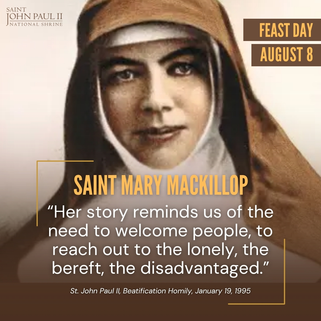 JP2Shrine's tweet image. Today, we honor today Saint Mother Mary MacKillop, the first Australian formally declared as a saint.

Background: ewtn.com/catholicism/li…
Beatification homily: ow.ly/gv1i50STtPX

#VictimsofAbuse #ProtectionofChildren #WitnesstoTruth #JPIISaints