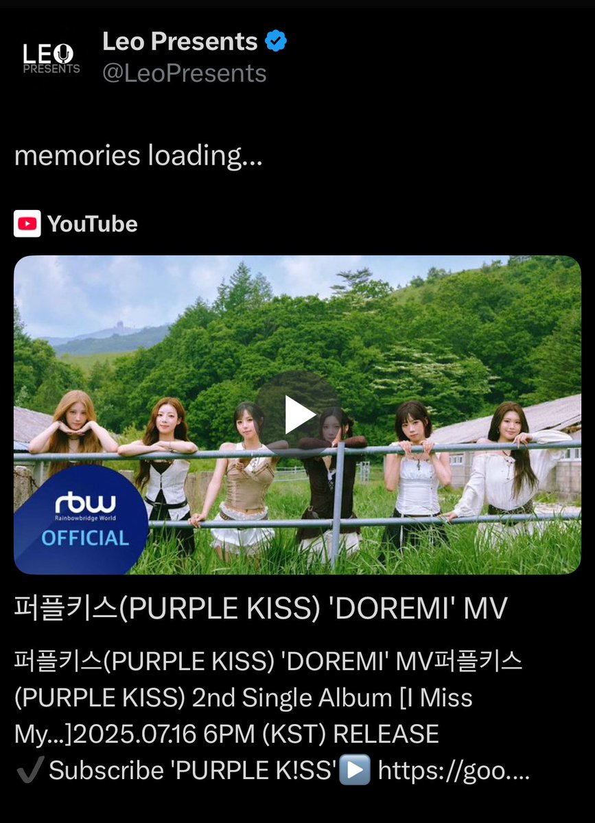 PURPLE KISS Charts 🝮 HEADWAY (@pkchartsdata) on Twitter photo .<a href="/RBW_PURPLEKISS/">퍼플키스 (PURPLE KISS)</a> teases a new North American leg for the ‘A Violet to Remember’ Tour, teaming up with Leo Presents (<a href="/LeoPresents/">Leo Presents</a>) for a FOURTH time.
#PURPLE_KISS #퍼플키스 .<a href="/RBW_PURPLEKISS/">퍼플키스 (PURPLE KISS)</a> teases a new North American leg for the ‘A Violet to Remember’ Tour, teaming up with Leo Presents (<a href="/LeoPresents/">Leo Presents</a>) for a FOURTH time.
#PURPLE_KISS #퍼플키스