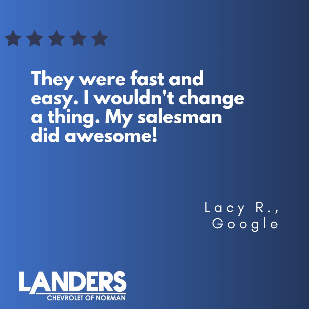Thank you, Lacy! We're thrilled everything went smoothly and that your salesperson did an awesome job!