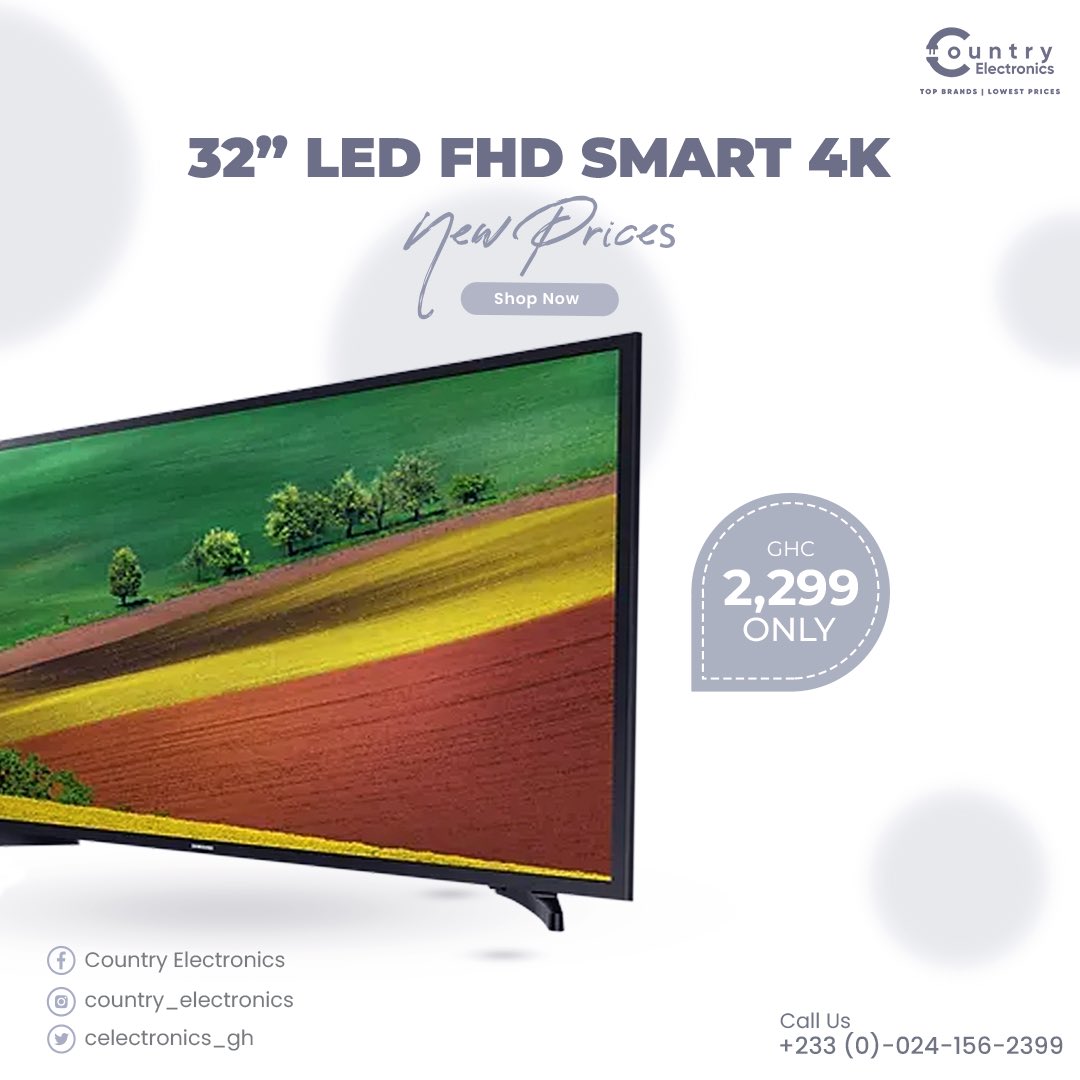 Brand New Samsung 32” FHD TV.

🔺Crisp Display
🔺 12 Months Warranty

Call, WhatsApp to place an order now.

☎️ +233 24 156 2399