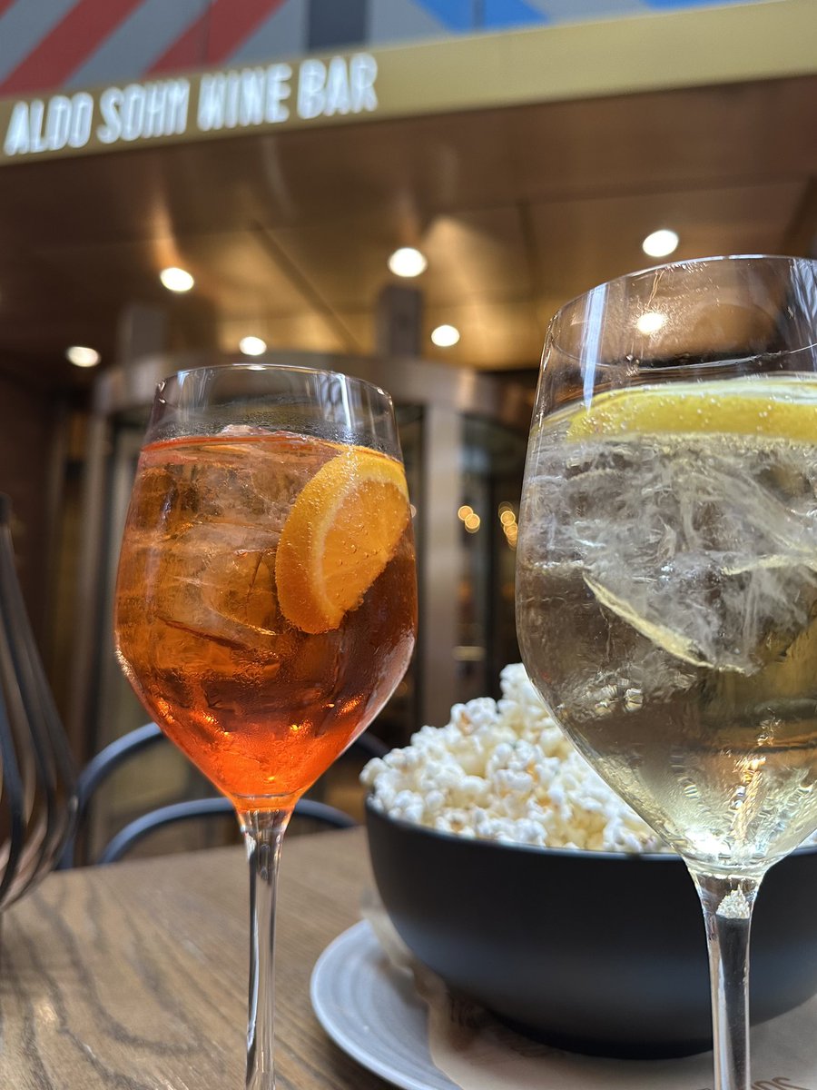 BOGO Spritzes, $12 select BTG, and FREE popcorn for the table—this SATURDAY. ALL. DAY. HAPPY. HOUR. Pull up and sip with us from 4-CL #aldosohmwinebar #happierhour #sohmbar
