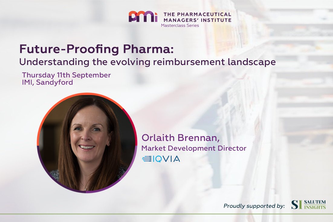 The PMI (Pharmaceutical Managers' Institute) (@pharmamgrsinst) on Twitter photo We're delighted to have Orlaith Brennan from IQVIA join a panel of experts at our #masterclass on Sept 11th. Orlaith will share an overview of the trends shaping the #reimbursement process
Full event details here: thepmi.com/events/market-…
proudly supported by <a href="/InsightsSalutem/">Salutem Insights</a> We're delighted to have Orlaith Brennan from IQVIA join a panel of experts at our #masterclass on Sept 11th. Orlaith will share an overview of the trends shaping the #reimbursement process
Full event details here: thepmi.com/events/market-…
proudly supported by <a href="/InsightsSalutem/">Salutem Insights</a>