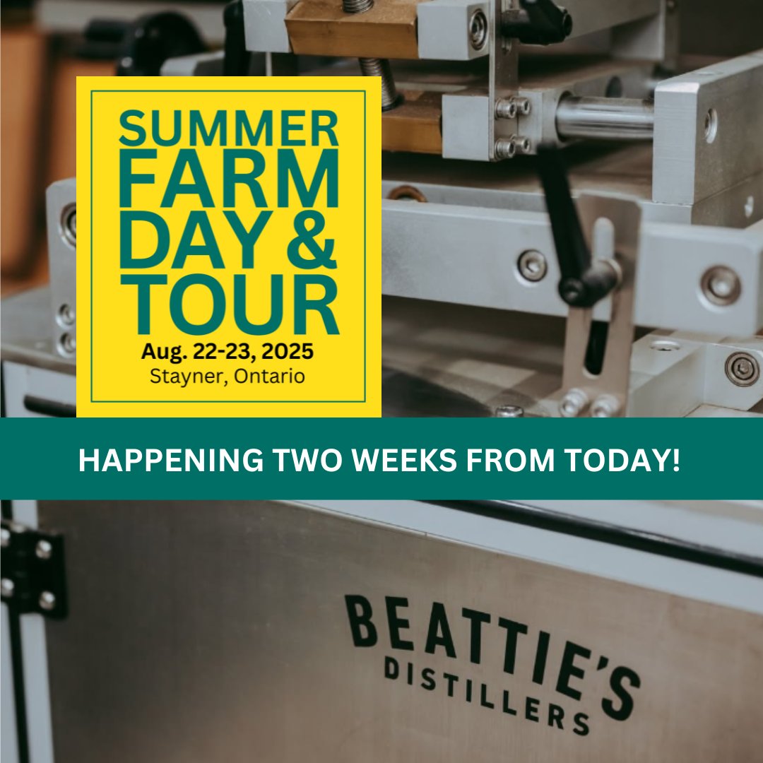 Don’t miss the ag event of the summer! OSCIA’s Summer Farm Day &amp; Bus Tour is almost here. Aug 22: On-farm insights &amp; speakers. Aug 23: Regional bus tour that includes <a href="/Beattiesdistill/">Beattie's Distillers</a> (potato vodka &amp; gin!). Tickets close soon: rebrand.ly/pbichu8

#ontariosoilcrop