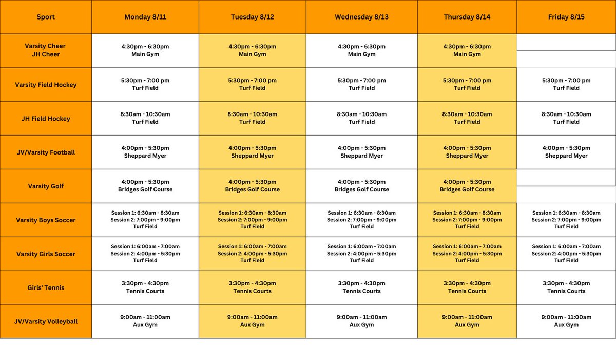 Check out next week's sports schedule for the start of Fall Sports!!! GO NIGHTHAWKS!!