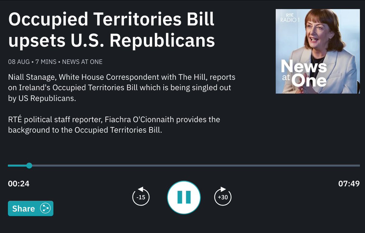 Good to hear some calm, sober analysis from <a href="/NiallStanage/">Niall Stanage</a> on <a href="/rtenews/">RTÉ News</a> earlier on the Occupied Territories Bill and the US. Worth a listen from a columnist from basically the biggest publication in DC - "I think the fears are rather overplayed." rte.ie/radio/podcasts…