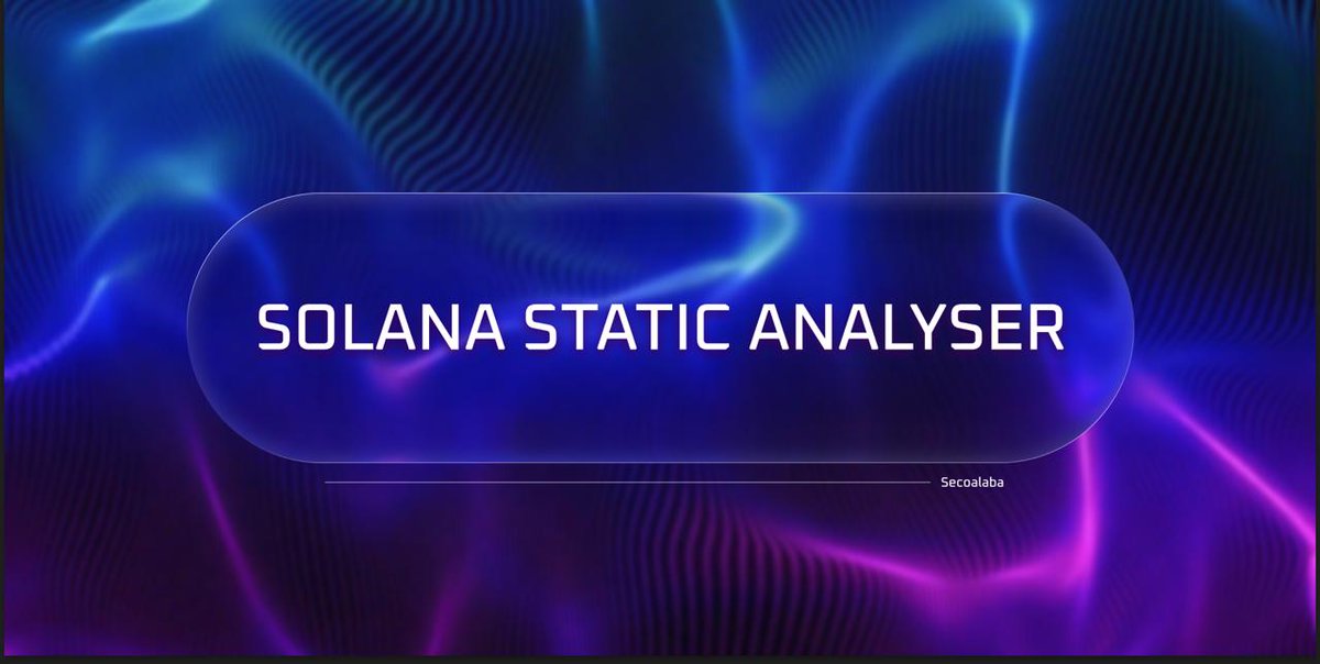 Sergio (@seecoalba) on Twitter photo Iβd like to publicly announce the new open-source Static Analyzer security tool for <a href="/solana/">Solana</a>
π¦ πΎ π¦
=== === ===
Iβm really happy to share this with the community, as Iβve thoroughly enjoyed reading, researching, and writing it !
I hope you find it useful, or at least that it Iβd like to publicly announce the new open-source Static Analyzer security tool for <a href="/solana/">Solana</a>
π¦ πΎ π¦
=== === ===
Iβm really happy to share this with the community, as Iβve thoroughly enjoyed reading, researching, and writing it !
I hope you find it useful, or at least that it