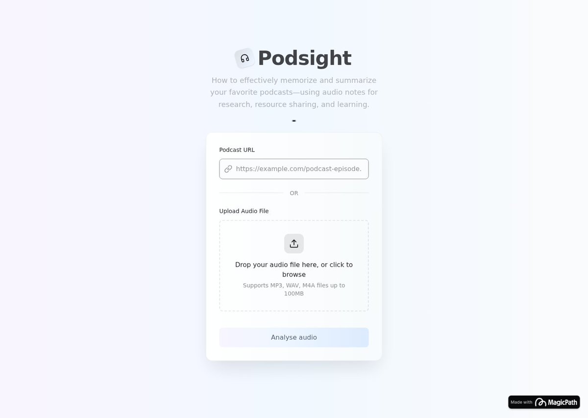 Back since like a year or so. Never really wanted to be on X anymore, but DesignTwitter is dragging you back in. 

Had an absolute blast using <a href="/MagicPathAI/">MagicPath</a> 

I build a tool called Podsight, that can analyse and parse podcast for resources and insights. 

designs.magicpath.ai/v1/happy-river…