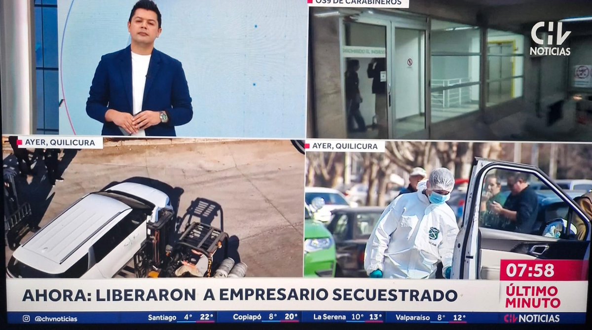 Agustín Romero Diputado👍🇨🇱 (@agustinromerole) on Twitter photo Carabineros logró liberar al empresario secuestrado en #Quilicura. En las comunas de mi distrito 8 y en todo Chile la inseguridad avanza y el crimen organizado se instala. El gobierno no puede seguir reaccionando tarde ante delitos que antes eran impensados aquí. Carabineros logró liberar al empresario secuestrado en #Quilicura. En las comunas de mi distrito 8 y en todo Chile la inseguridad avanza y el crimen organizado se instala. El gobierno no puede seguir reaccionando tarde ante delitos que antes eran impensados aquí.