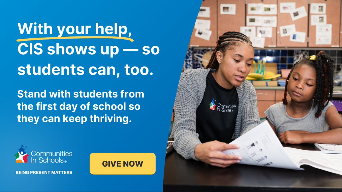 CIS Cameron County (@cameron_cis) on Twitter photo This back-to-school season, stand with our students from the very first day, so they start the school year strong. Your generosity ensures CIS remains the stable force students need when other supports disappear. Give Now: cisnational.org/3HgbTAD
#BeingPresentMatters This back-to-school season, stand with our students from the very first day, so they start the school year strong. Your generosity ensures CIS remains the stable force students need when other supports disappear. Give Now: cisnational.org/3HgbTAD
#BeingPresentMatters