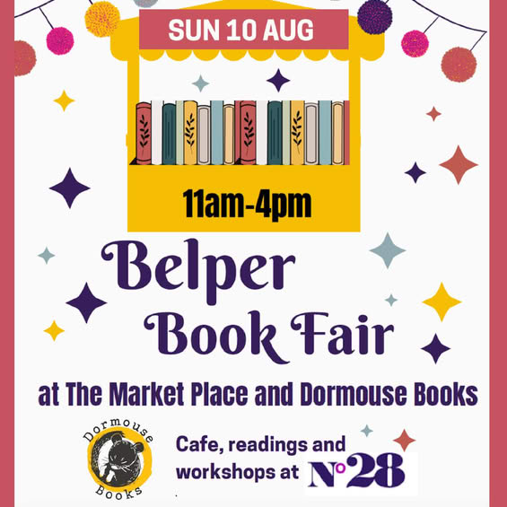 The weather forecast is good, Belper is lovely and there's a book fair on!
Three good reasons to come to the <a href="/dormousebelper/">Dormouse Books, Belper</a> Belper Book Fair at the Market Place on Sunday (11am-4pm). 
I'll be there, too - but don't let that put you off! Come to meet all the other lovely authors!