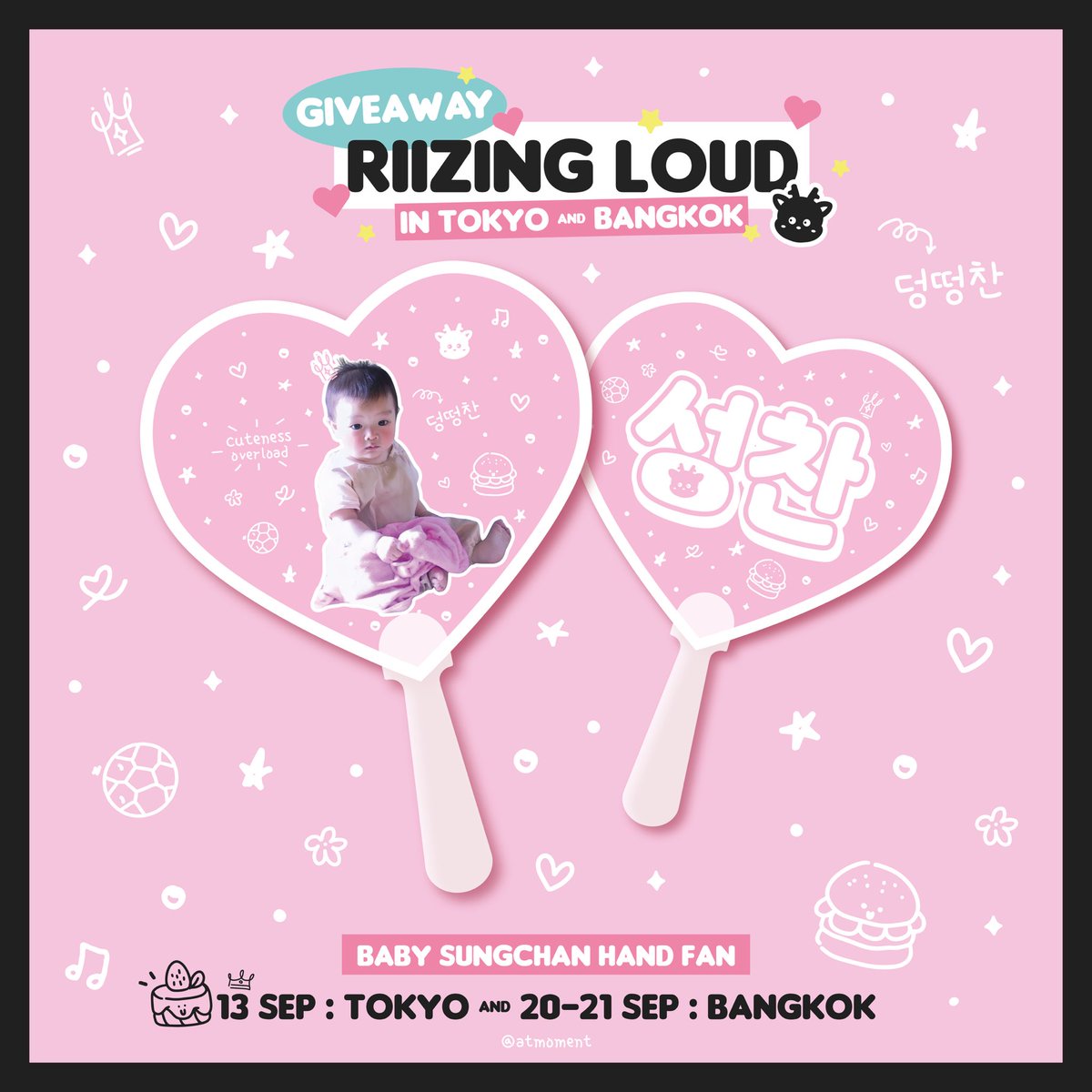 atmoment's tweet photo. ʚ GIVEAWAY ɞ
𝙍𝙄𝙄𝙕𝙄𝙉𝙂 𝙇𝙊𝙐𝘿 𝙞𝙣 𝙏𝙤𝙠𝙮𝙤 &amp; 𝘽𝙖𝙣𝙜𝙠𝙤𝙠 🍔🩷

📍 9.13 🇯🇵 Tokyo
인증: RT + 성찬 버블/우락밤

📍 9.20-21 🇹🇭 Bangkok
กติกา: RT + บบซองชาน/อูรักบัม

#성찬 #ソンチャン #SUNGCHAN
#라이즈 #RIIZE #RIIZINGLOUD_IN_JAPAN
#RIIZINGLOUD_IN_BANGKOK https://t.co/pqkqv5veaN