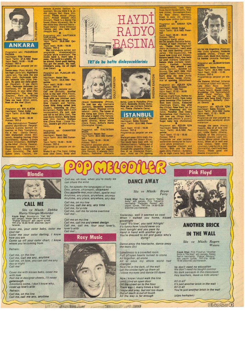 #RiccardoFogli #DepecheMode #RoxyMusic #Asia #MeatLoaf #RodStewart #AlanaStewart #AlteredImages #ClareGrogan #Nicole #NicoleSeibert #OliviaNewtonJohn #JulioIglesias #SheenaEaston #DollyParton #EltonJohn #PinkFloyd #Blondie #Haziran #1982yılı <a href="/Yasemin70619829/">Yasemin</a> <a href="/tchulya80/">TC HULYA</a> <a href="/_Arsiv_/">Arşiv</a>