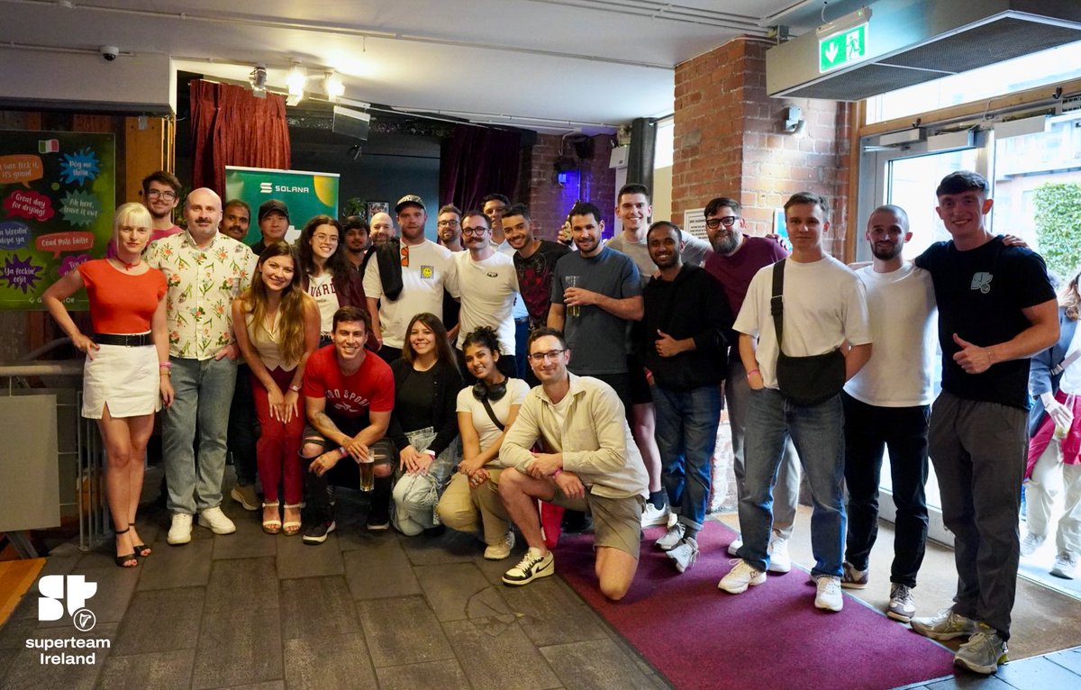 The first of many informal Solana meet-ups in Dublin, Ireland 👏✅

Relaxed environments always bring the best ideas! 🧠

The community behind Superteam Ireland &amp; the Solana ecosystem is growing; every day, every week 👀

Powered by <a href="/solana/">Solana</a> and <a href="/superteam/">Superteam</a>