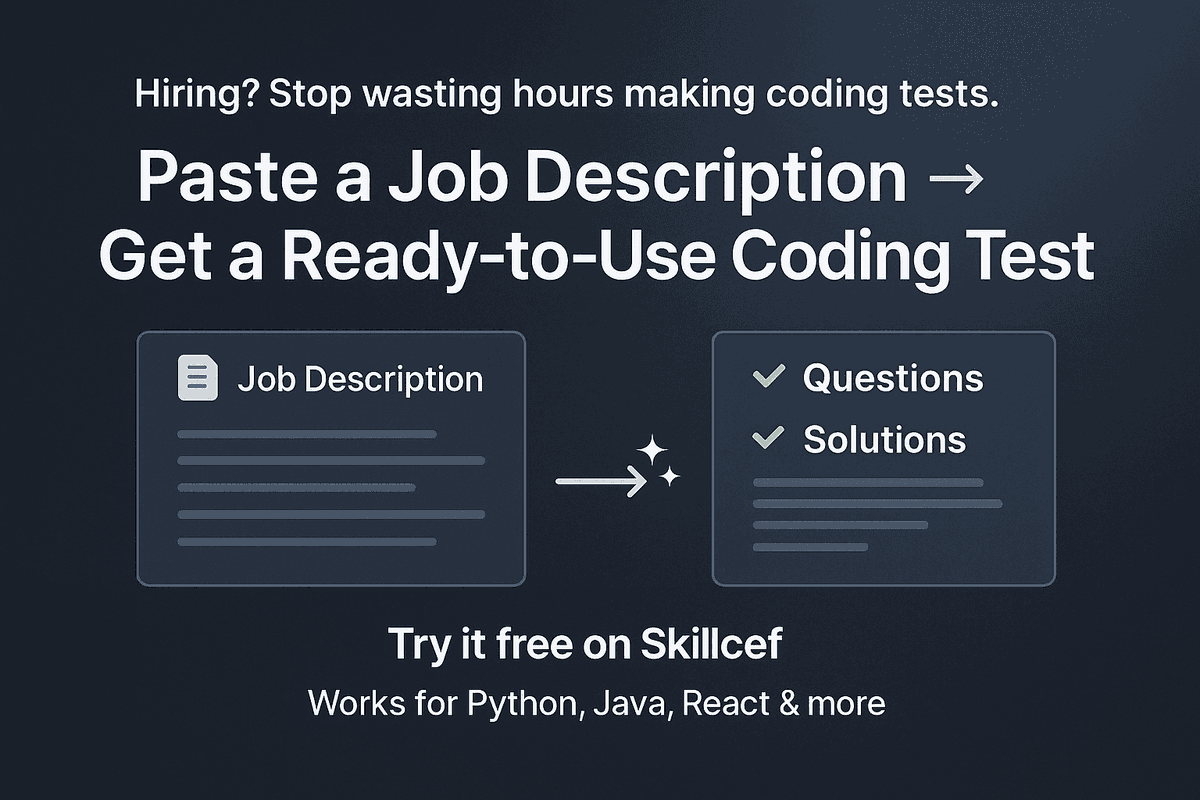 skillcef's tweet photo. 🚀 Create assessments in any domain with AI in minutes. No coding. No hassle. Just results.
Sign up on Skillcef → Choose Admin Role → Build your first AI-powered test today!
🔗 [https://t.co/JBHdLUhKqI]

#AI #EdTech #SkillTesting #Upskilling #Skillcef https://t.co/tAIpudC2WR