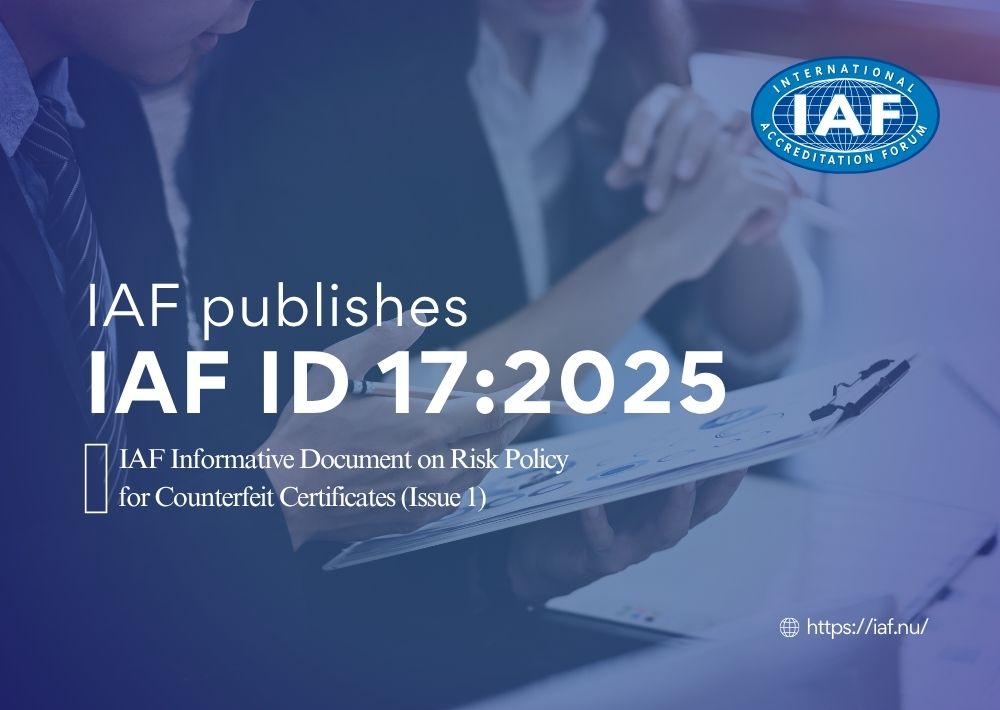 IAF has published IAF ID 17:2025, a framework to help members identify, assess, and manage the risks posed by counterfeit certificates, helping to protect trust, safety, and fair business. 🔎
Read more here ➡️ iaf.nu/en/news/iaf-pu…

#Accreditation #IAF
