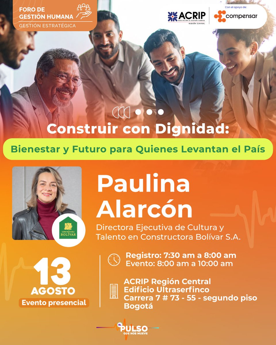 Foro de Gestión Humana

Este 13 de agosto en Bogotá, con el apoyo de Compensar, conoce cómo Constructora Bolívar impulsa el bienestar de sus trabajadores.

📅Fecha: miércoles , 13 de Agosto
🕗 7:30 am – 10:00 am 
👉🏼 Regístrate aquí: bit.ly/45rWYLM