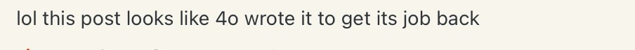 devso_the_coder's tweet image. This post reads like GPT-4o wrote its own resignation letter. Never leaving this app