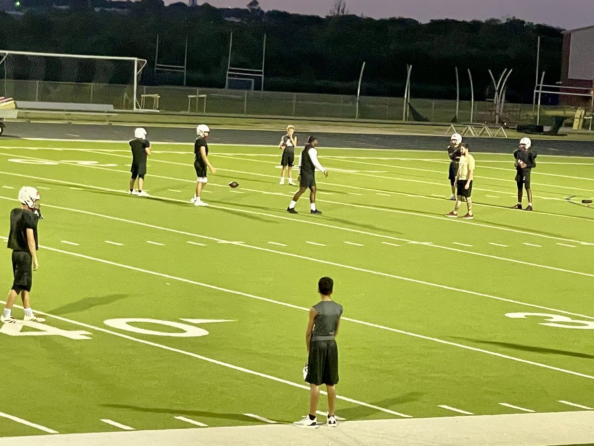 “Grind mode ON 💪 Our 9th graders lifted early, then got after it on the field! #ChargerFootball 
#GetChargedUP
