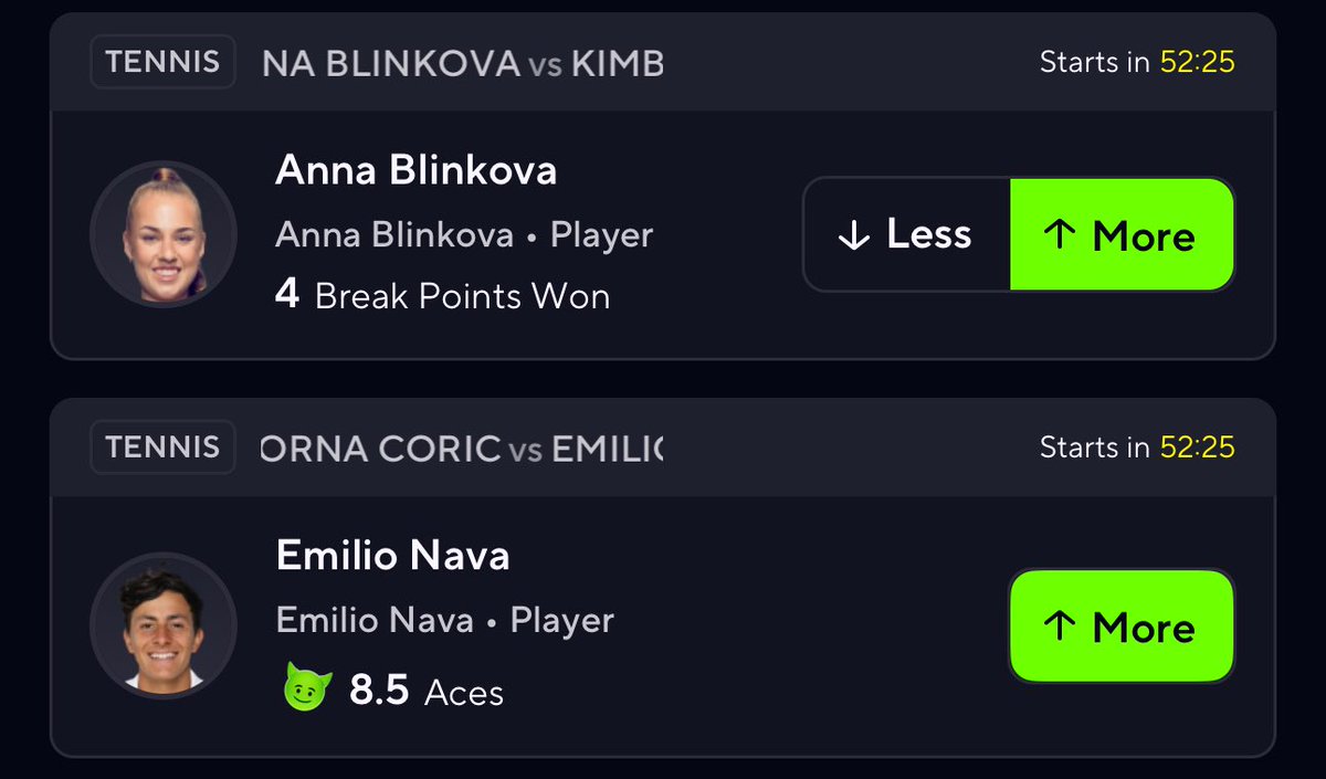 DOUBLE or NOTHING (POWER 2) 🎾

prizepicks.onelink.me/gCQS/shareEntr…