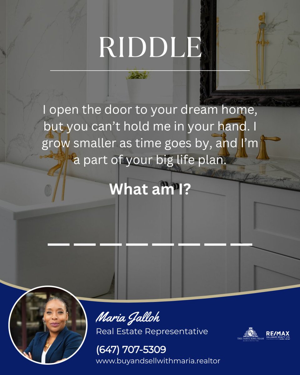 Can you solve this riddle? It's all part of finding your dream home. What am I? Share your answer!

#riddlemethis #dreamhome #realestatepuzzle