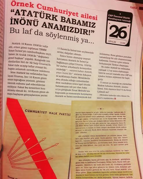 🗣 CHP Kurultayında Ursavaş: 

"ATATÜRK BABAMIZ, İNÖNÜ ANAMIZDIR!" demiş.

❓Peki bu durumda Kemalistler ne oluyor?

📕 CHP Üsnomal Büyük Kurultayı, 26 Aralık 1938, s.44