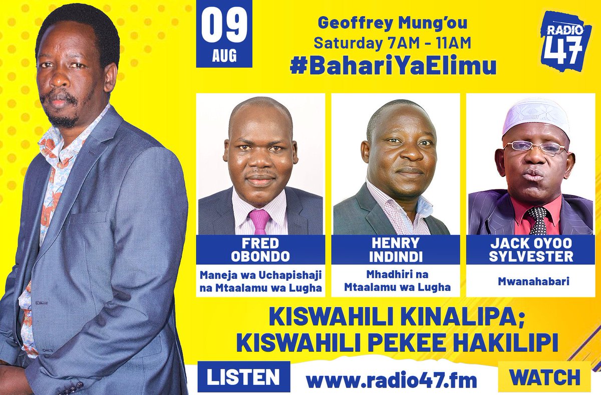 Fred_Obondo's tweet photo. Kesho ndiyo siku ya siku! Usikose uhondo wa lugha. @Radio47_Kenya @Radio47_ke @Radio47Kenya1 @HenryIndindi @GMungou https://t.co/L3WOBsi1gz