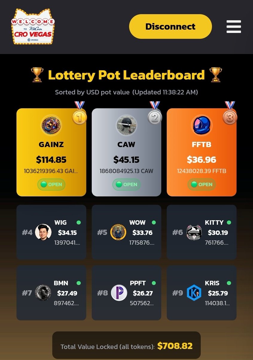 Crovegas.fun (@crovegasfun) on Twitter photo 🎲 Feeling lucky? Your favorite on-chain lotteries are rolling live now at CroVegas.fun — the ultimate entertainment hub on the Cronos network!
💠 Play Weekly Lotteries with multiple whitelisted tokens — pick your favorite and join the fun!
♻ Swap Instantly — Need a 🎲 Feeling lucky? Your favorite on-chain lotteries are rolling live now at CroVegas.fun — the ultimate entertainment hub on the Cronos network!
💠 Play Weekly Lotteries with multiple whitelisted tokens — pick your favorite and join the fun!
♻ Swap Instantly — Need a