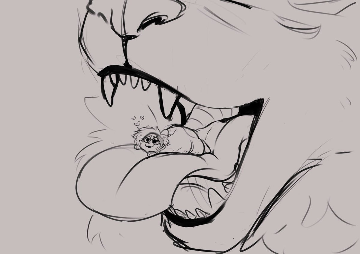 Just me enjoying a lovely maw for 8/8~ 
Preds give your prey a lovely time and prey make sure the predators are happy too for y'all deserve some mutual good times~ 
👅Happy vore day!👅

And another by <a href="/GravitySinning/">SinningWithoutGravity (gravitysinning.bsky.social)</a> 💝