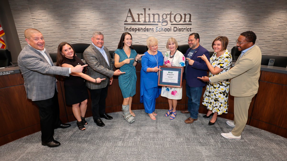 Arlington ISD (@arlingtonisd) on Twitter photo The #ArlingtonISD Board of Trustees launched Board Honors, celebrating district-wide excellence! Congrats to our visual arts honorees, Trustee Melody Fowler and National Math Star finalists from <a href="/DuffElementary/">Duff Elementary</a>, <a href="/farrellfalcons/">Farrell Elementary</a>, <a href="/PearcyEagles/">Pearcy STEM Academy</a> and Little and Wood elementaries. The #ArlingtonISD Board of Trustees launched Board Honors, celebrating district-wide excellence! Congrats to our visual arts honorees, Trustee Melody Fowler and National Math Star finalists from <a href="/DuffElementary/">Duff Elementary</a>, <a href="/farrellfalcons/">Farrell Elementary</a>, <a href="/PearcyEagles/">Pearcy STEM Academy</a> and Little and Wood elementaries.