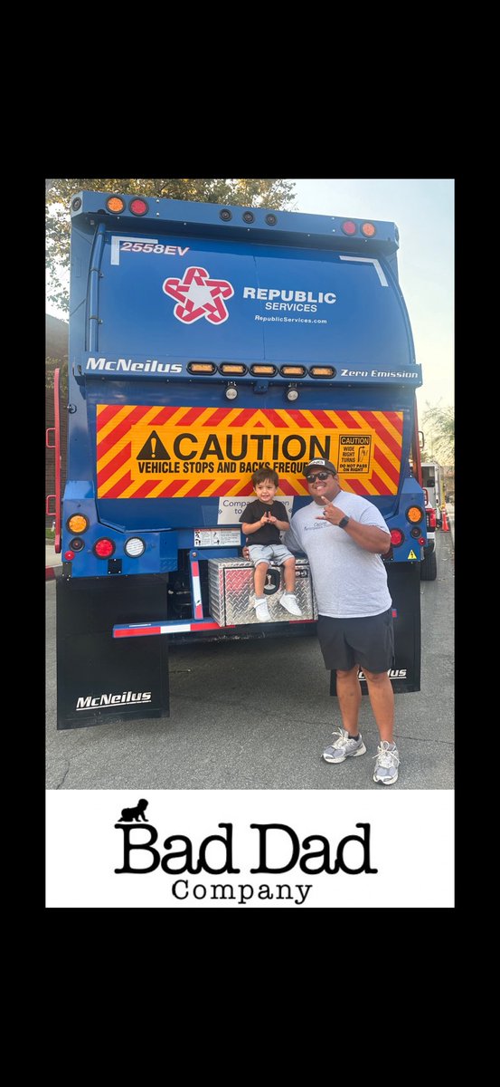 BadDadCompany's tweet photo. It’s Trash Truck Day. Everybody put on your god damn game face. #BadDadCompany https://t.co/ub4YJvrUsV