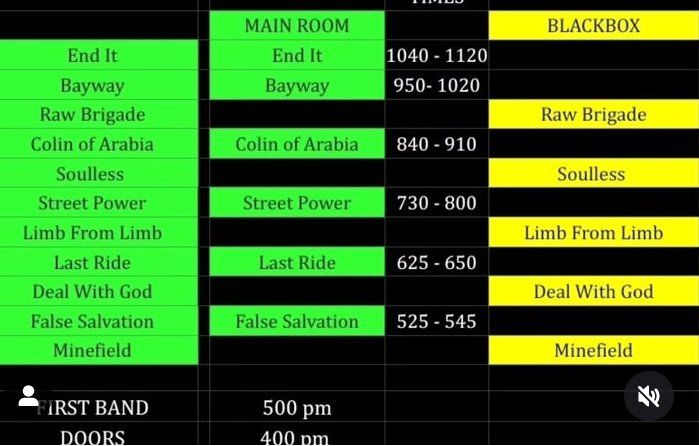 TONIGHT. Doors at 4pm, first band at 5. We'll be alternating sets on the stages in both rooms.