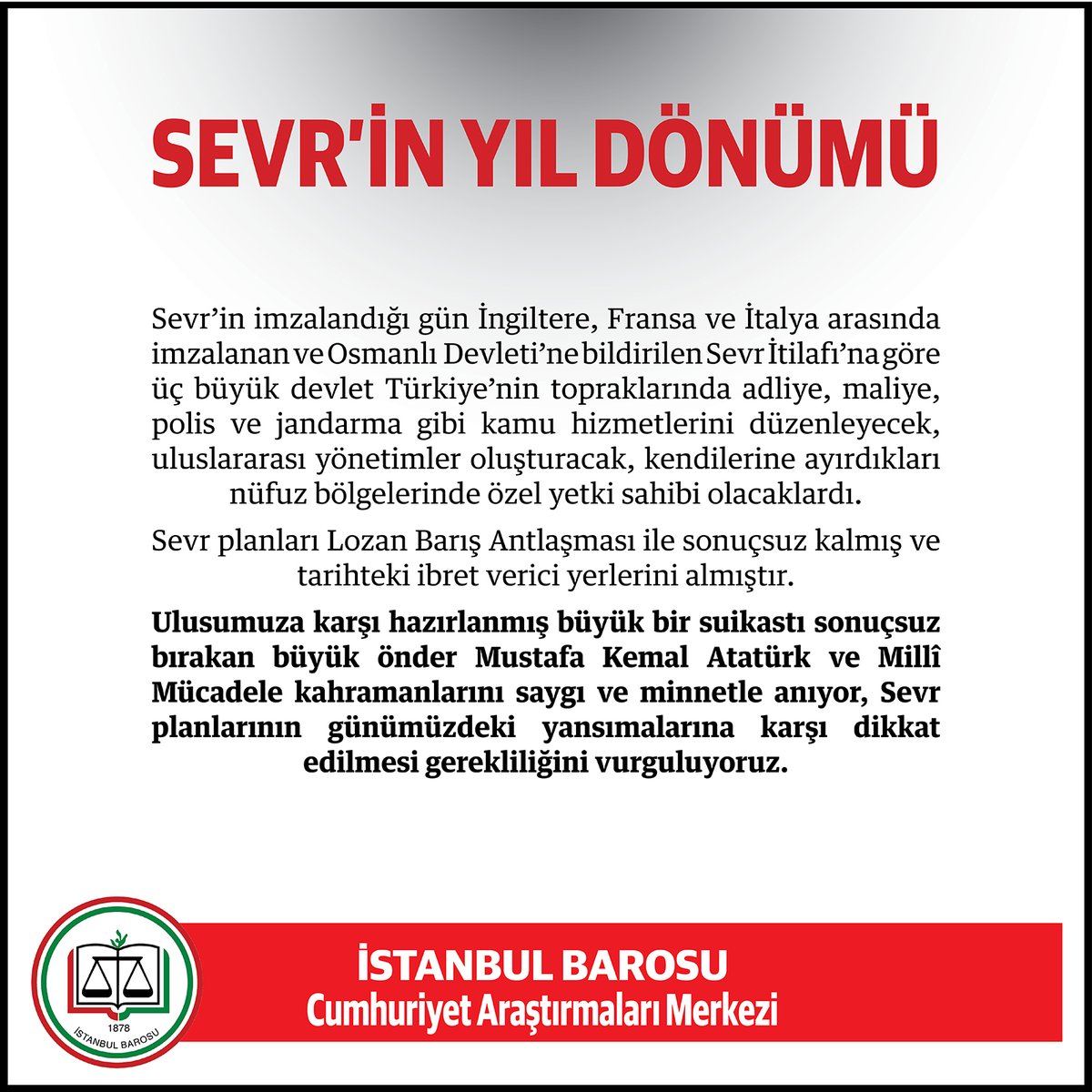 SEVR’İN YIL DÖNÜMÜ